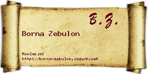Borna Zebulon névjegykártya
